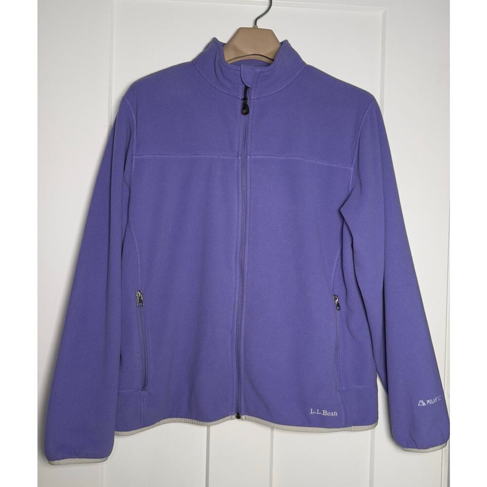 Vintage LL Bean Polartec Fleece Jacket Size Large Full Zip Purple Womens